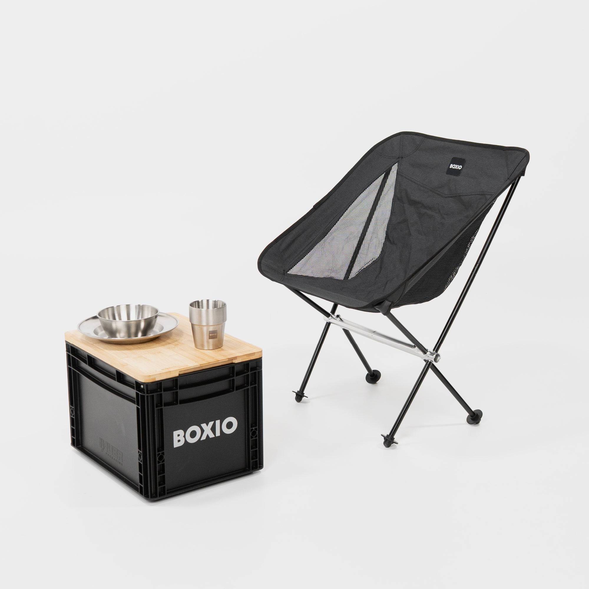 BOXIO CHAIR Set of 2 I ultralight camping chair with box