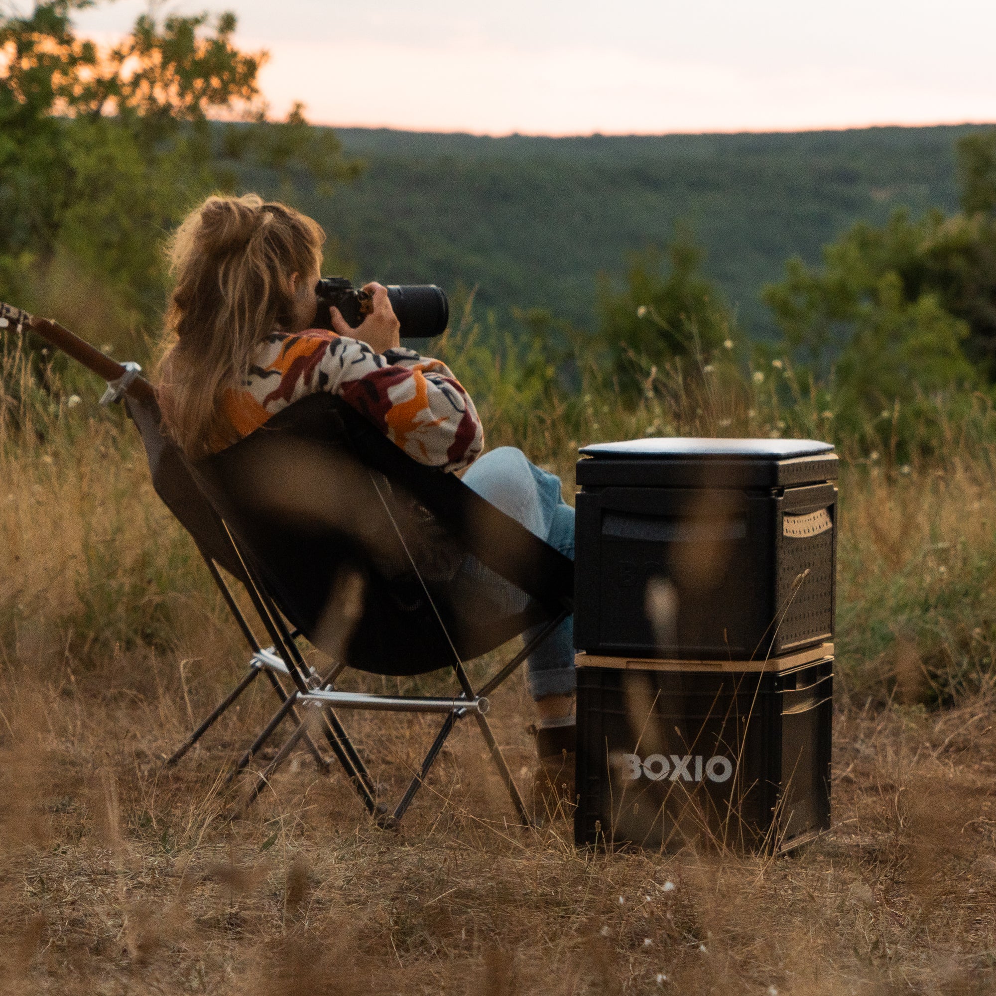 BOXIO CHAIR Set of 2 I ultralight camping chair with box