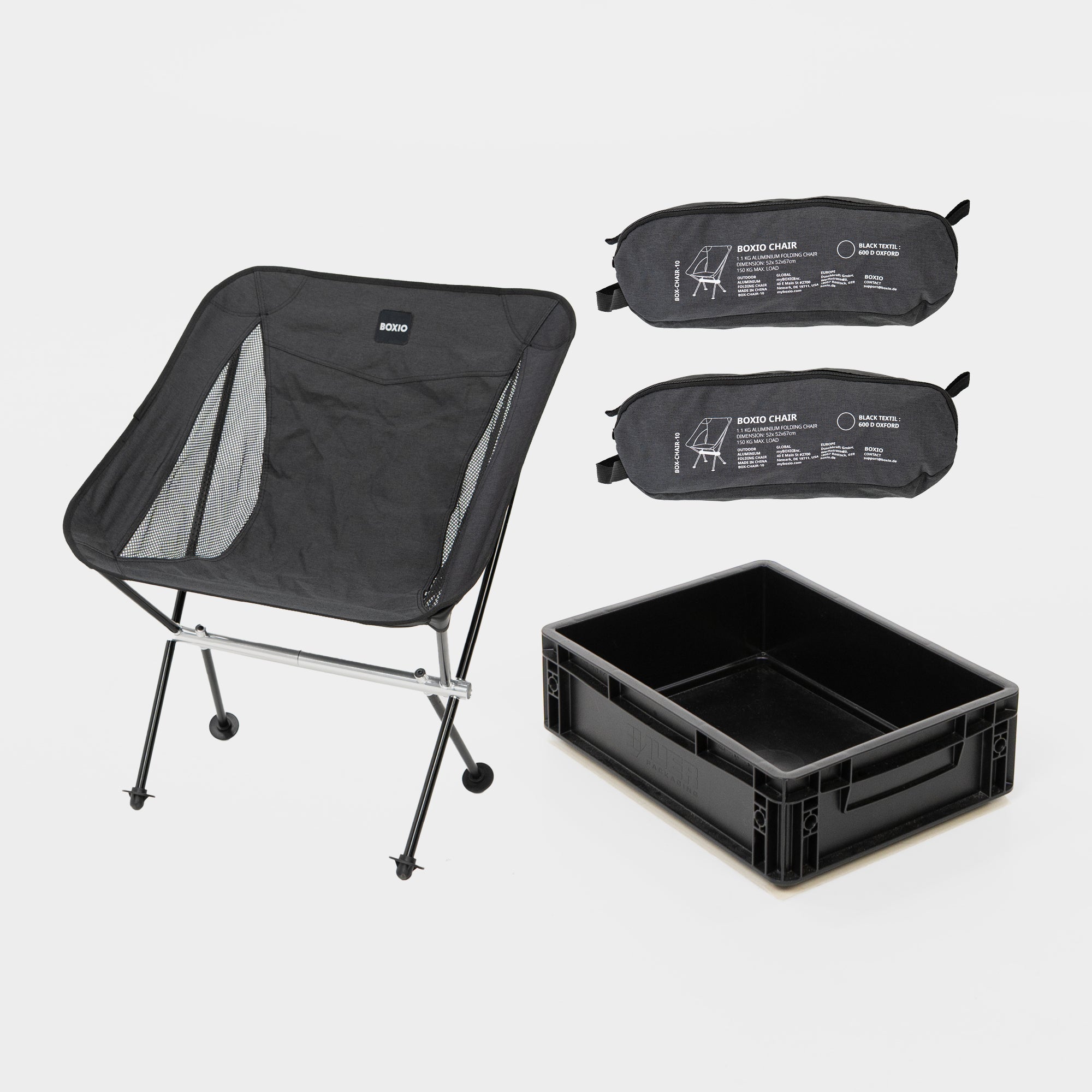 BOXIO CHAIR Set of 2 I ultralight camping chairs with box