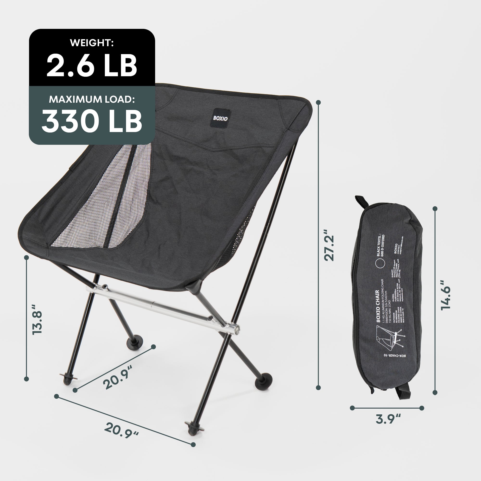 BOXIO CHAIR Set of 2 I ultralight camping chair with box