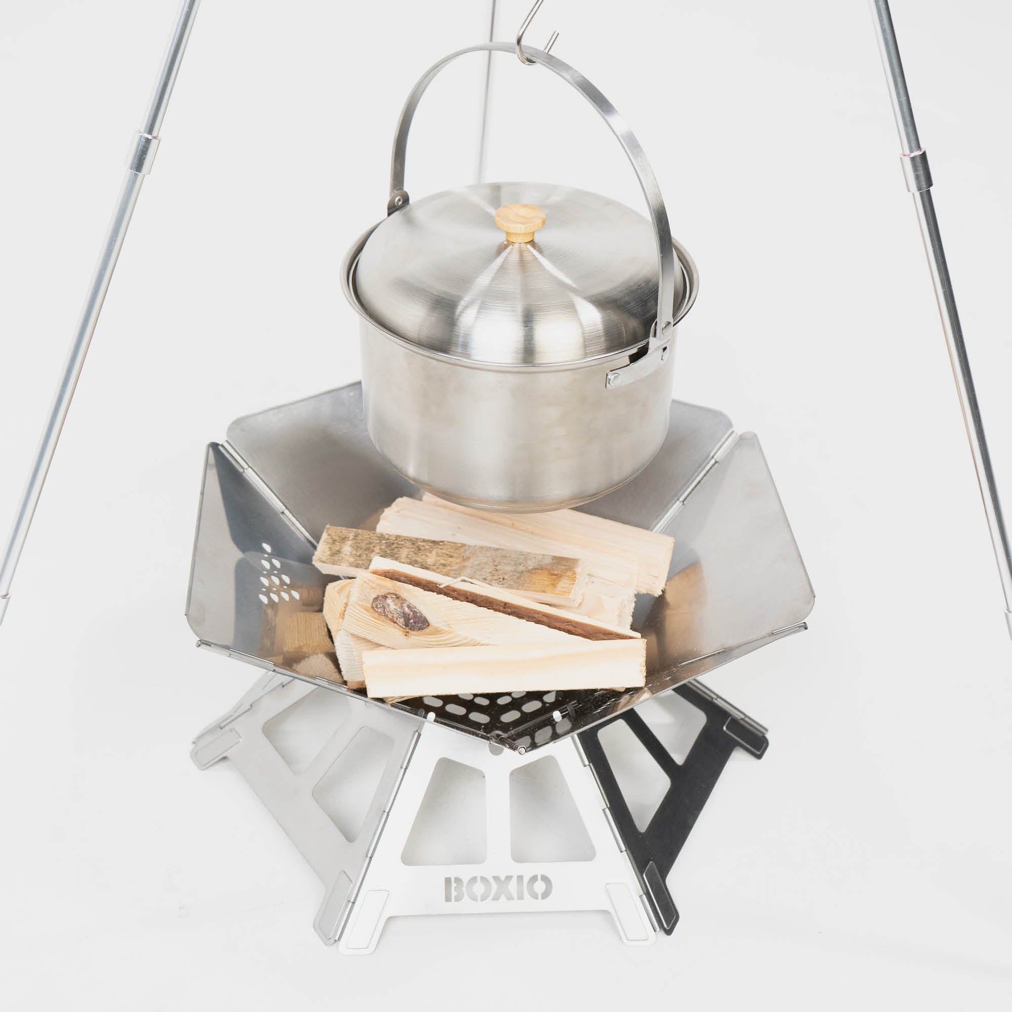 BOXIO FIRE BUNDLE | Portable Campfire + Tripod in Eurobox