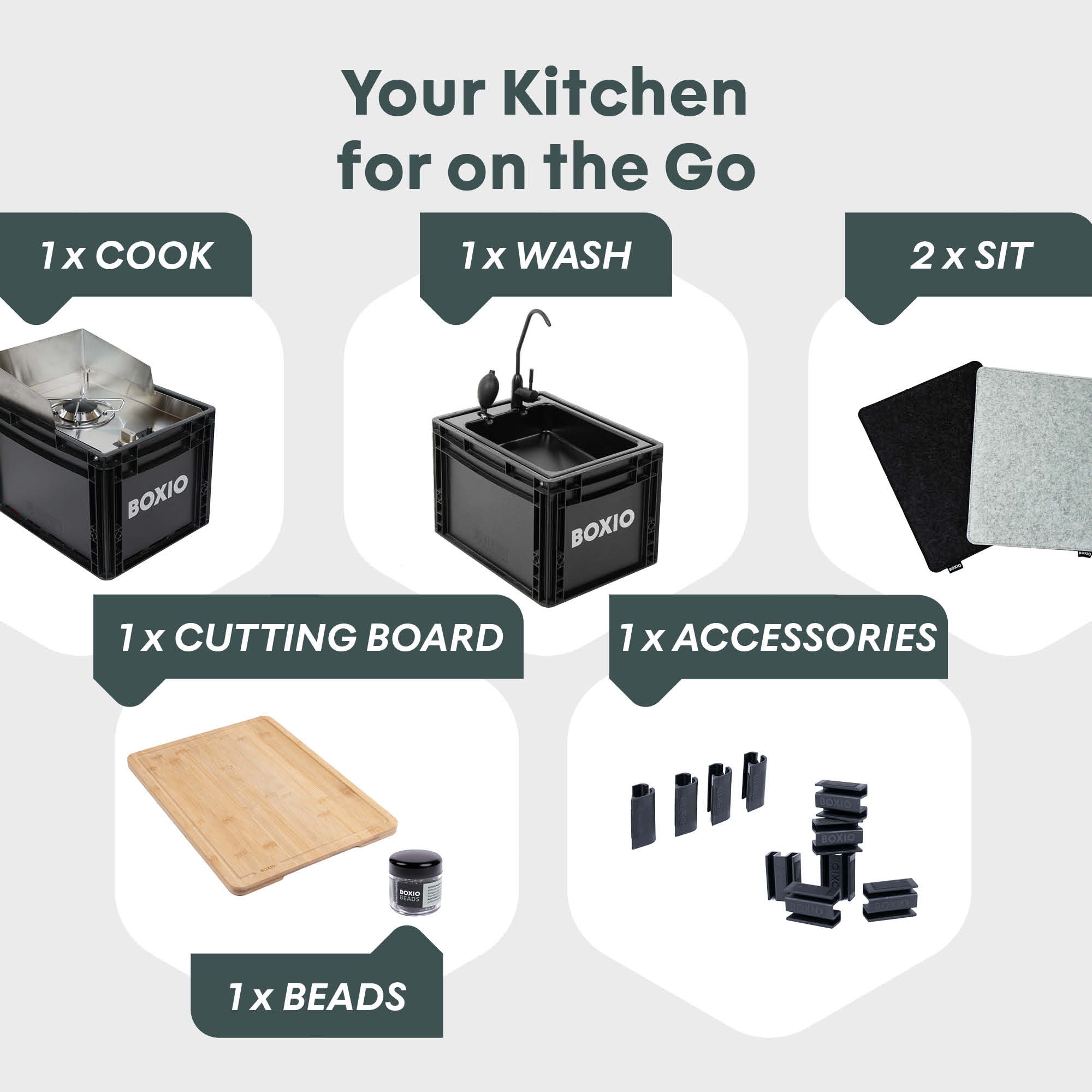 BOXIO KITCHEN LITE I Compact Outdoor Camping Kitchen