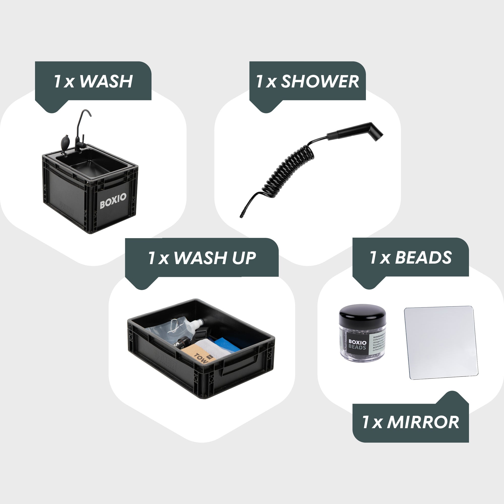 BOXIO WASH MAX + I Camping sink with water filter system