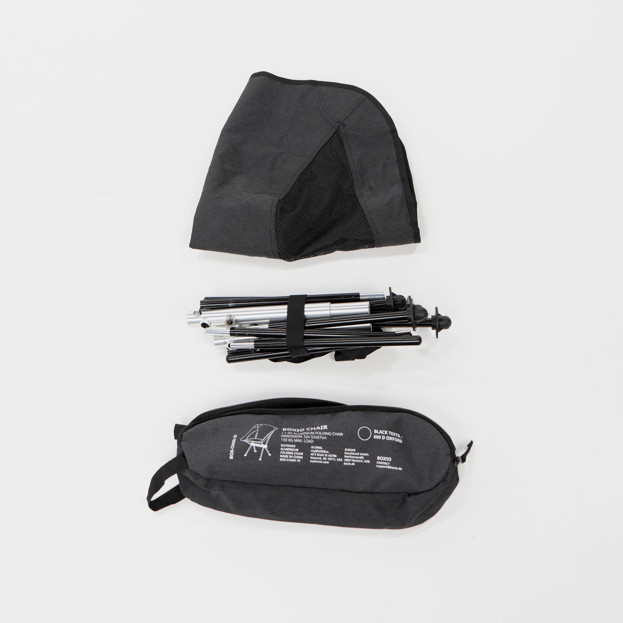 BOXIO CHAIR Set of 4 I set of camping chairs with box