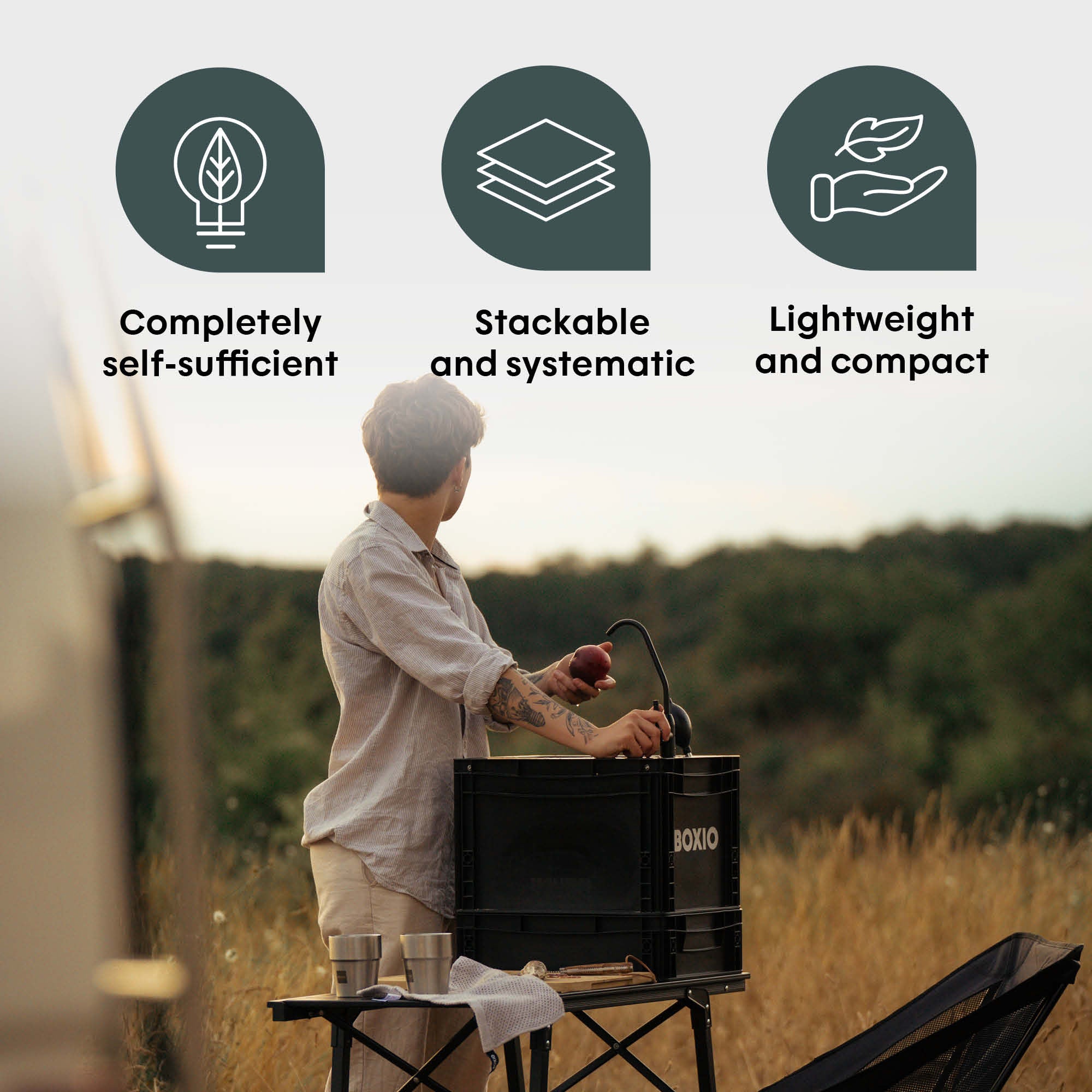 BOXIO KITCHEN LITE I Cuisine de camping compacte pour l'extérieur