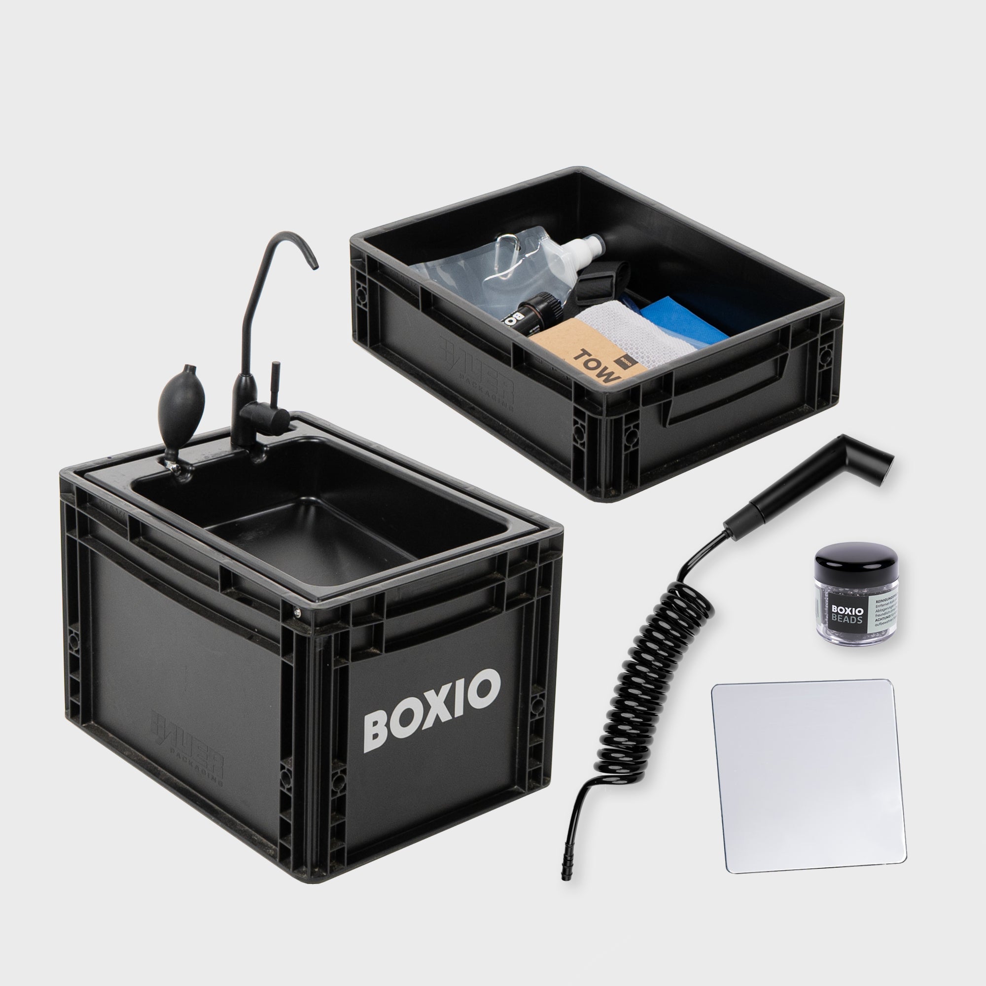 BOXIO WASH PLUS I Camping Washbasin with Accessories