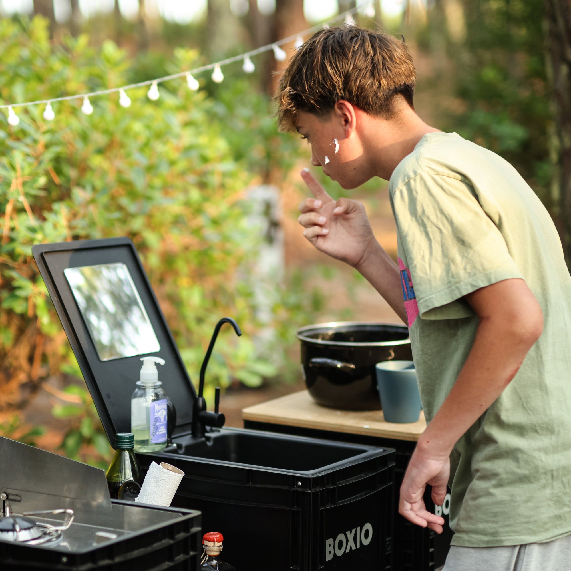 BOXIO WASH XL MAX+ I Mobile camping sink with water filter