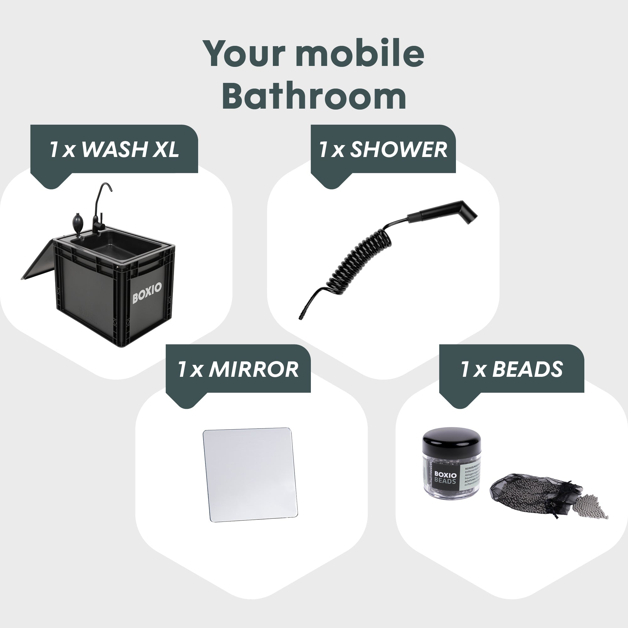 WASH XL PLUS I Mobile camping sink with shower